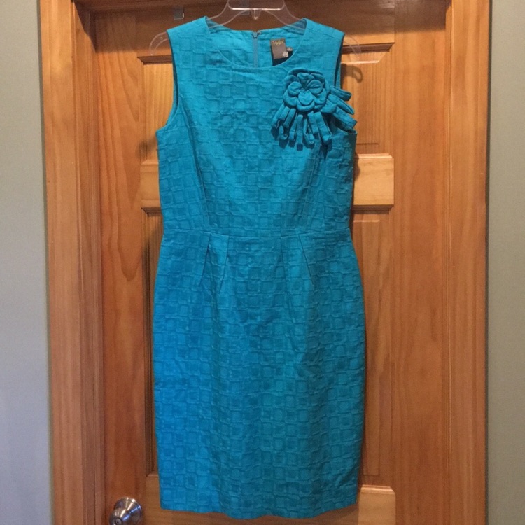 Like New, Taylor Turquoise Blue Sleeveless Sheath Dress